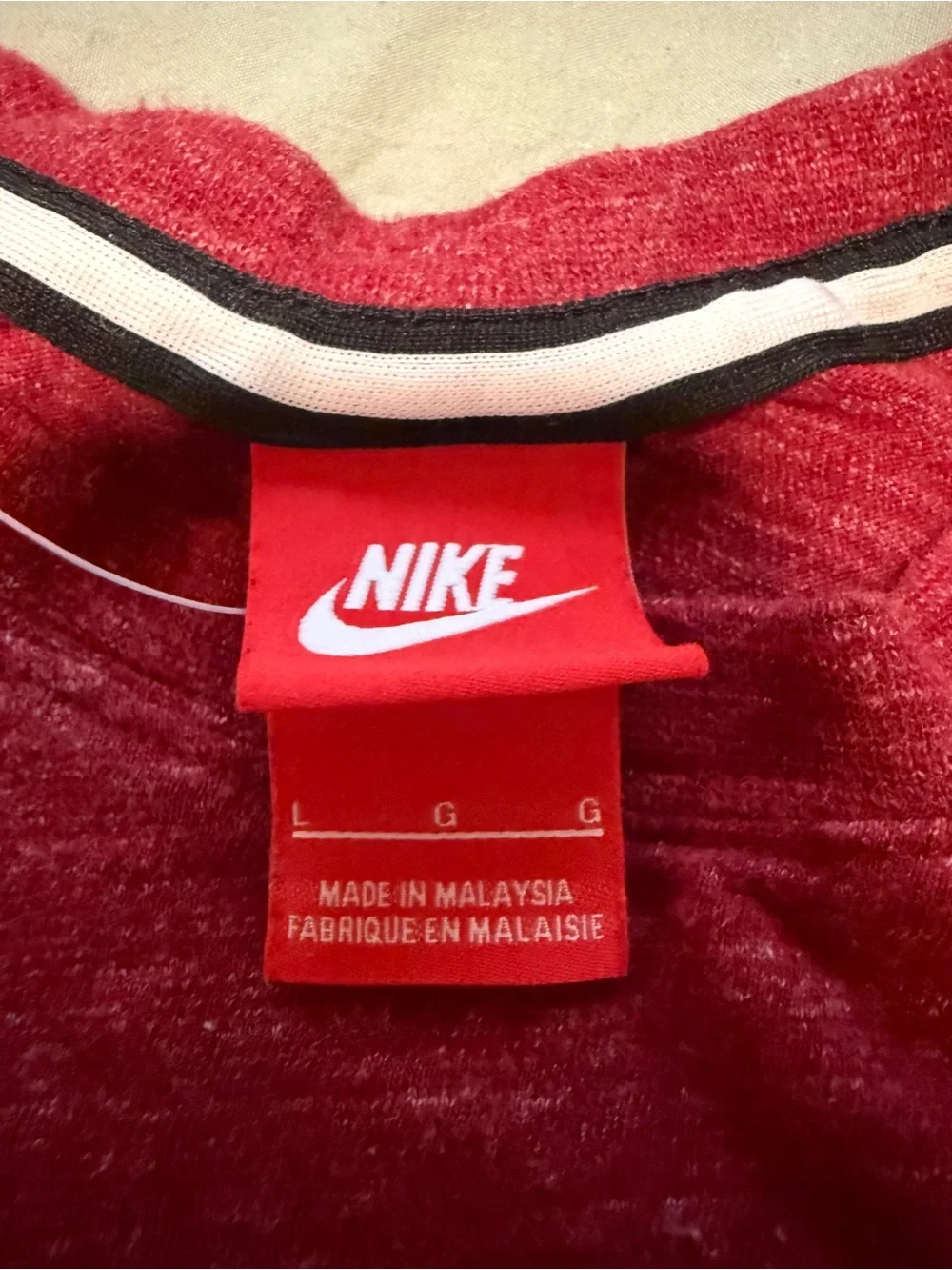 Nike Red Heather Short Sleeve Logo Tee